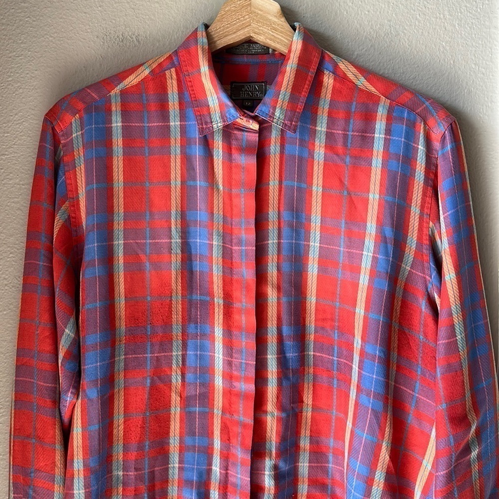 JOHN HENRY Womens Palid Long Sleeve Button Down Shirt